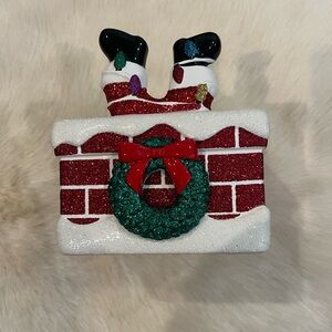 BATH & BODY WORKS Santa in Chimney 3 wick candle holder, super rare!